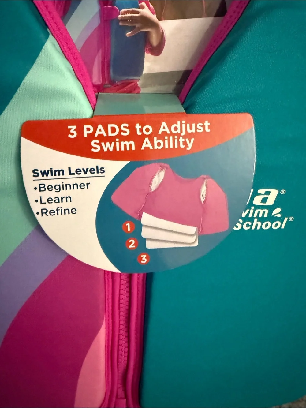 Kids' Pink and Teal Rashguard Swim Vest